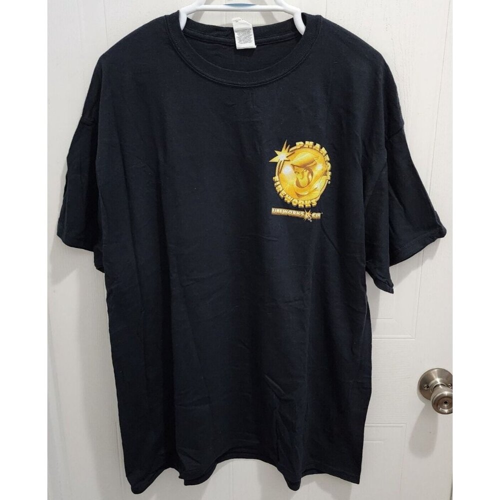 Phantom Fireworks Gold Logo Black Employee Promo T Shirt Size XL‎ 100% Cotton
